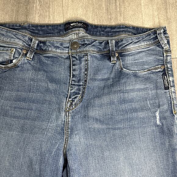 Silver Jeans Womens Izzy Slim Size 16x27 Raw Hem Patchwork NEW 99$ - Picture 3 of 5